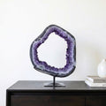 Extra Uruguayan Amethyst Druzy Hoop on Black Metal Base 6.460 kg