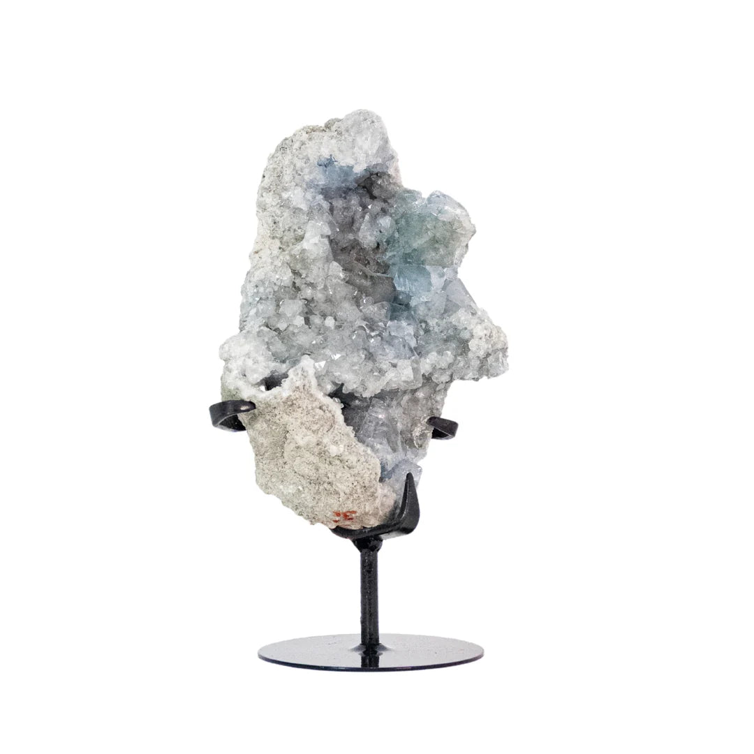 Natural Celestite Druze on Black Metal Base 2.330 kg