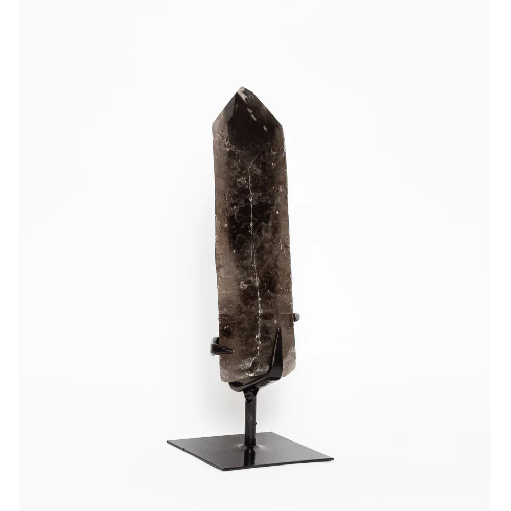 Morion Smoky Quartz Point on Base 545 Grams