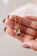 Quartz Crystal Details Necklace 18k Gold Plated