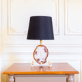 Natural Agate Slice Lamp Gold Plated on Acrylic Base