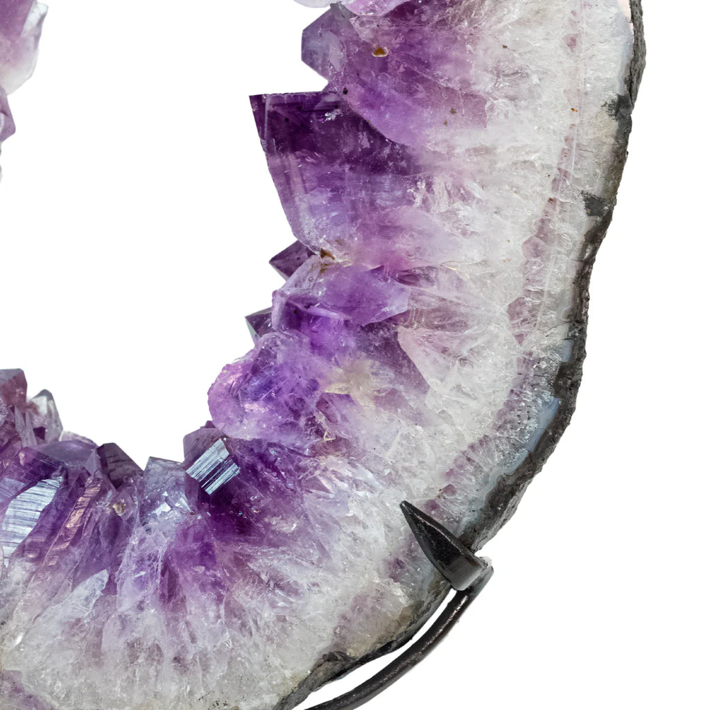 Amethyst Druze Hoop Black Metal Base 8.0kg