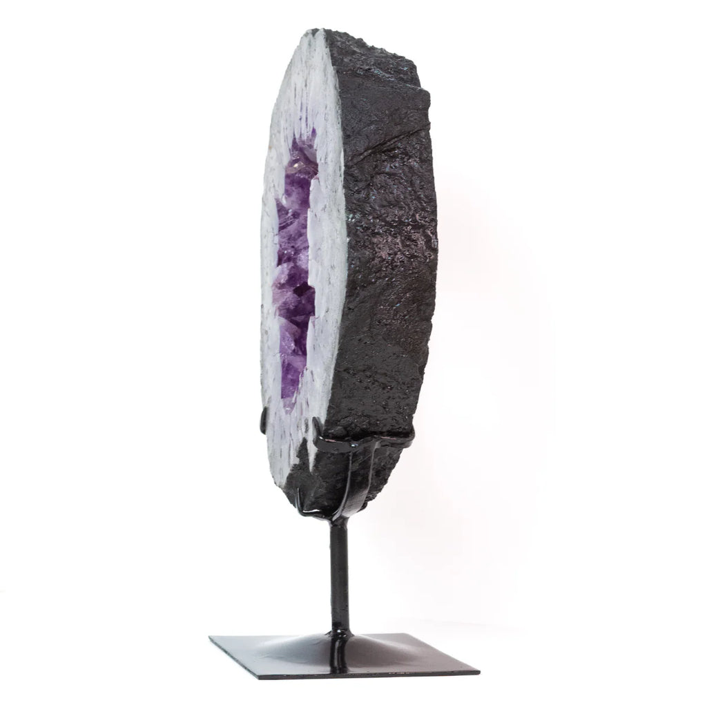 Amethyst Druze Hoop Black Metal Base 8.0kg
