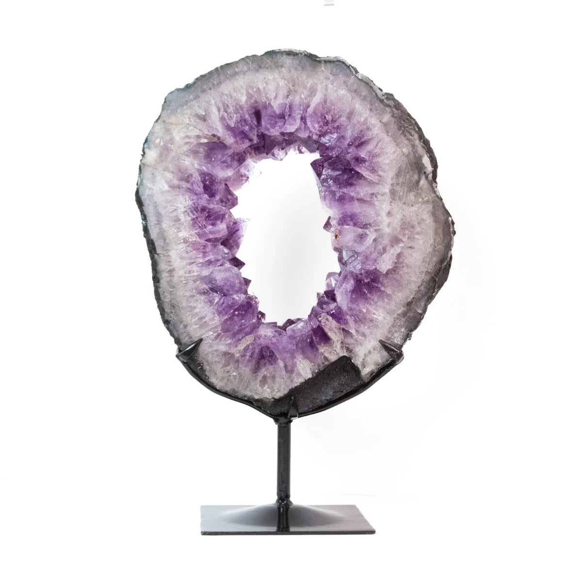 Amethyst Druze Hoop Black Metal Base 8.0kg