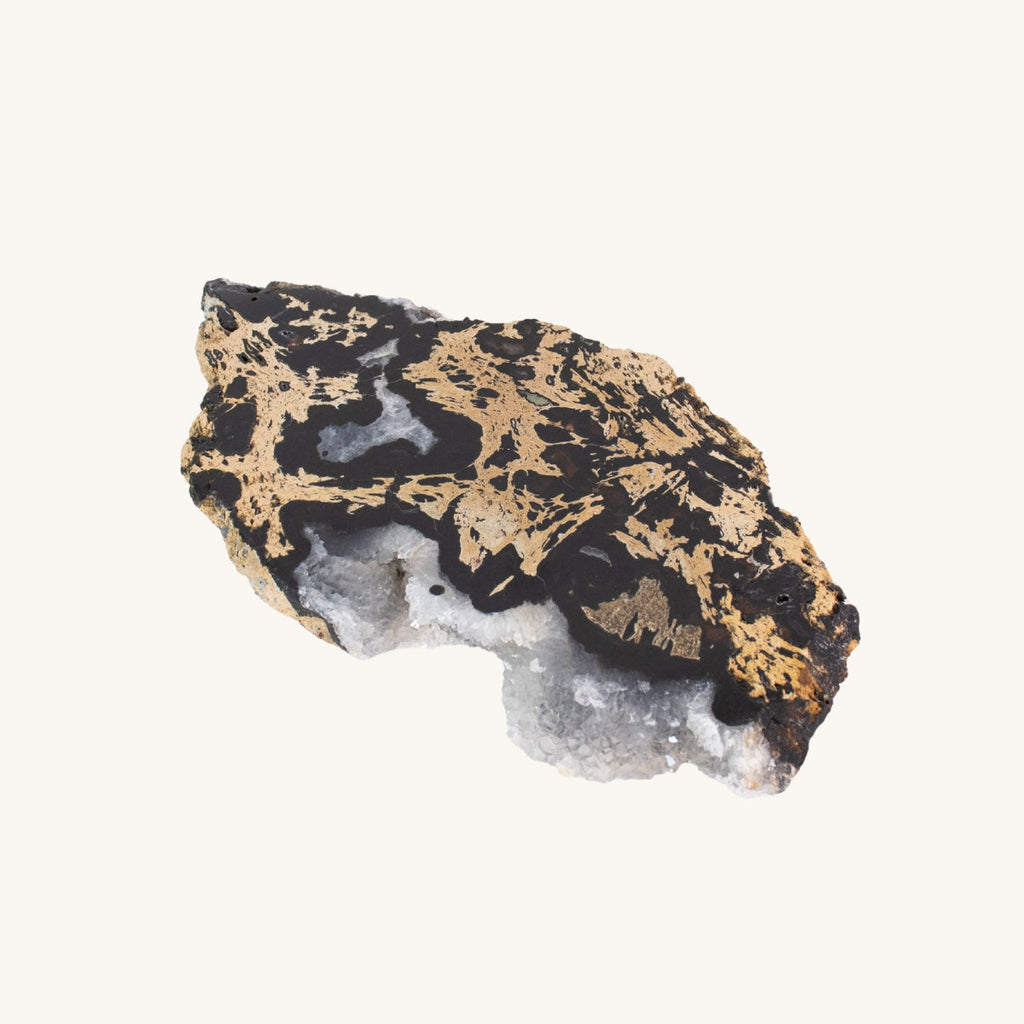 Exotic Black Agate Tray with Natural Chalcedony with Feet