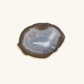 Natural Brown and Blue Agate Tray Gold Plated