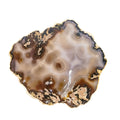 Large Natural Agate Tray Brown and Grey Tones 24k Gold Plated Edge - 2.540 kg