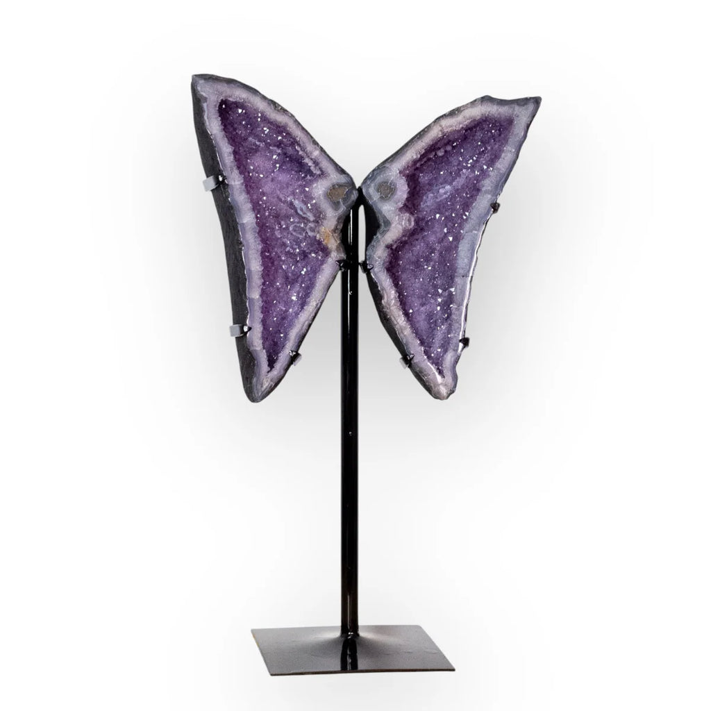 Amethyst Cathedral Butterfly Metal Base 22.1kg