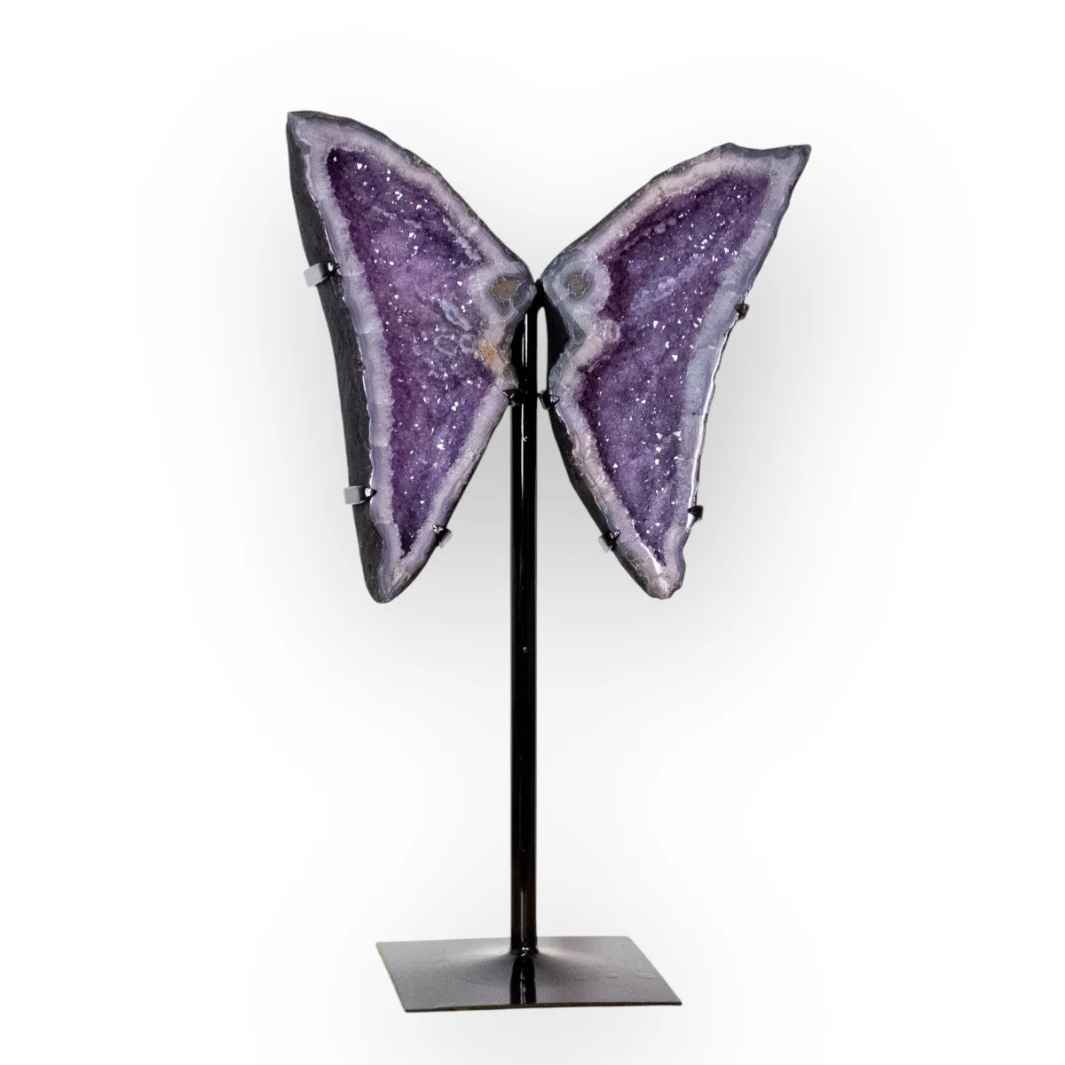 Amethyst Cathedral Butterfly Metal Base 22.1kg
