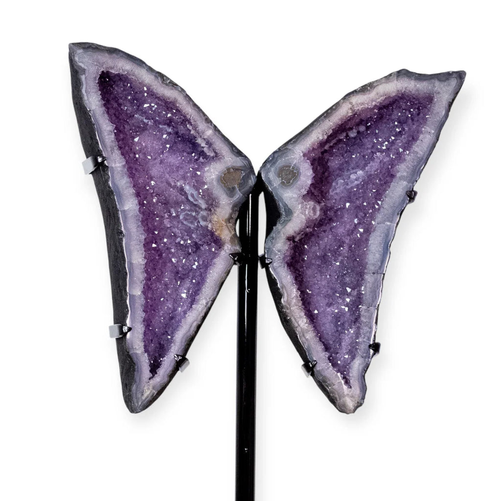 Amethyst Cathedral Butterfly Metal Base 22.1kg