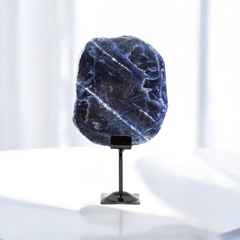 Polished Sodalite Slice on Base 1.476 Kg