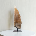 Polished Shaman Crystal Quartz Slice on Black Metal Base 2.460 Kg