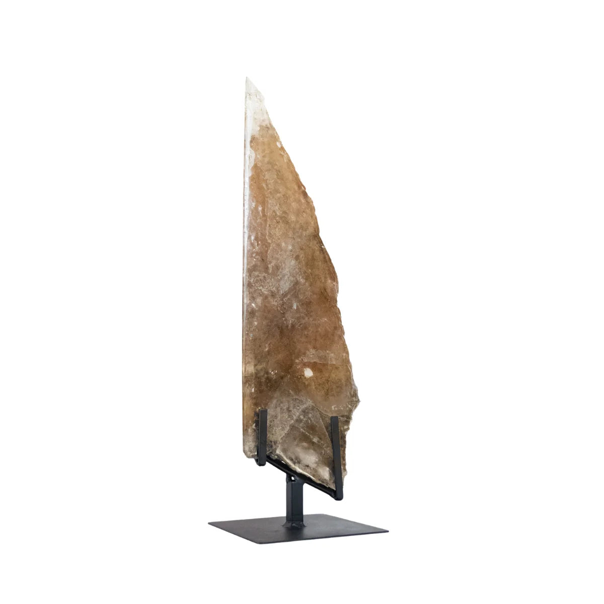 Polished Shaman Quartz Crystal Slice on Black Metal Base 2.460 Kg