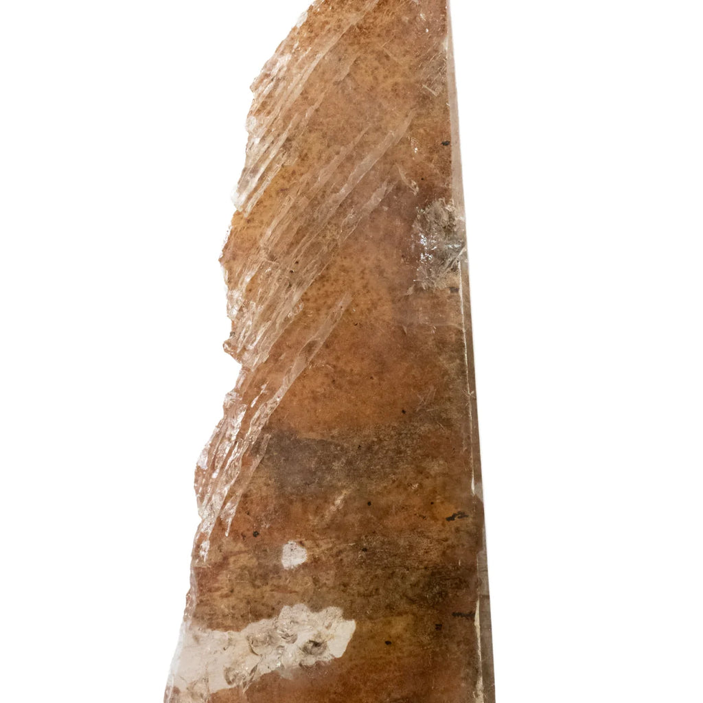 Polished Shaman Quartz Crystal Slice on Black Metal Base 2.460 Kg