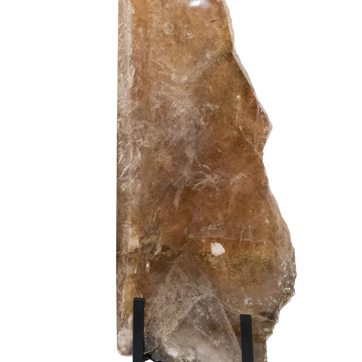 Polished Shaman Quartz Crystal Slice on Black Metal Base 2.460 Kg