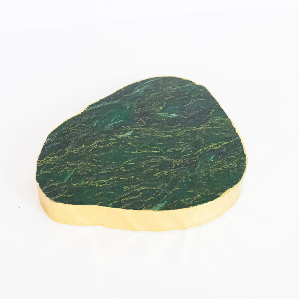 Tricolor Calcite on Gold Metal Base 2.047 kg