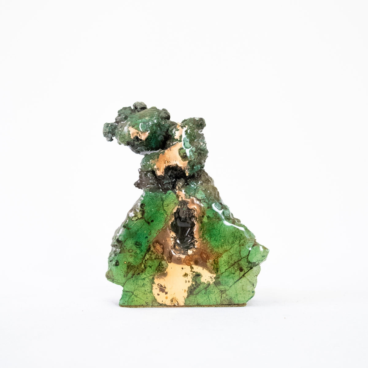 Native Copper with Malachite Inclusion Polished Face (Rare Formation) 898 grams (Collection)