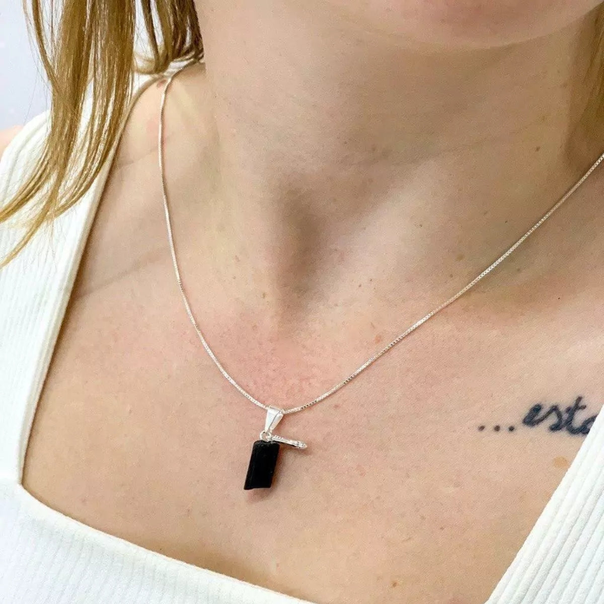 Protection Necklace Silver Plated - Black Tourmaline