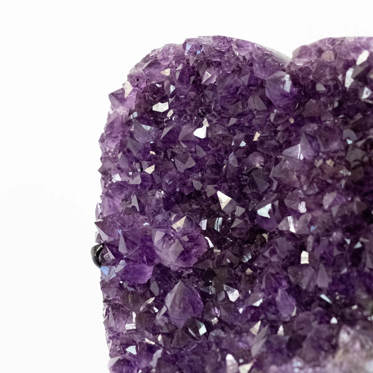 Amethyst Druze Heart Polished Edge on Metal Base 1.600 kg