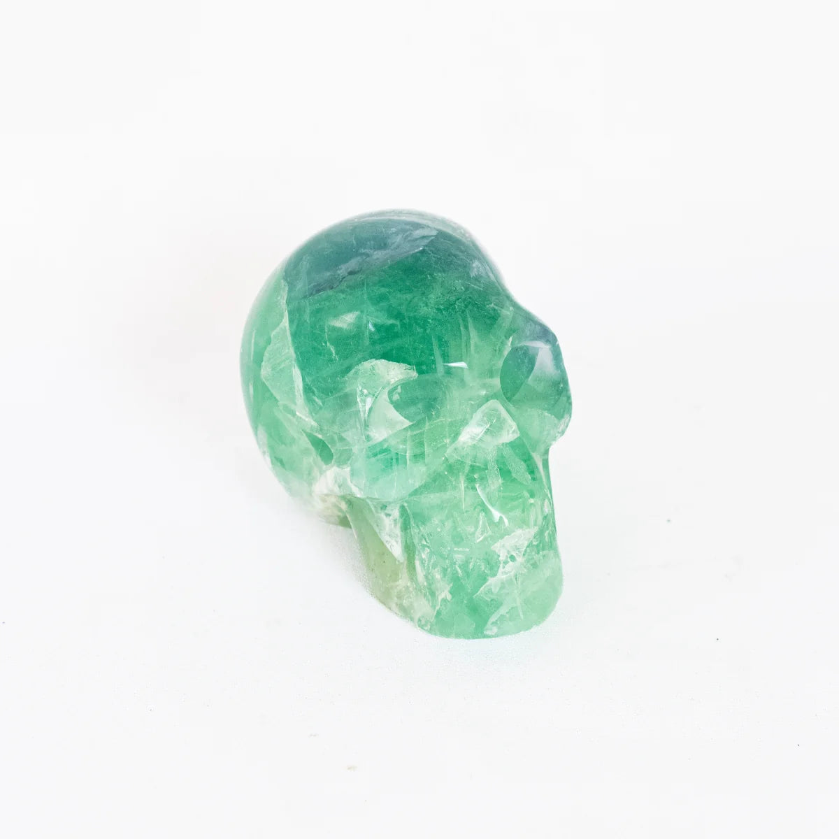 Carved Skull in Multicolor Fluorite Stone 970 grams (collection)