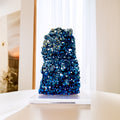 Blue Titanium Quartz Druzy on Acrylic Base 855 grams