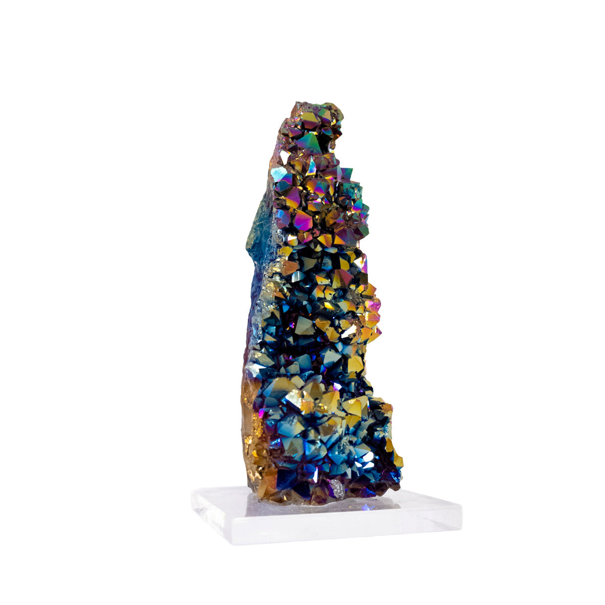 Rainbow Titanium Quartz Druzy on Acrylic Base 550 grams