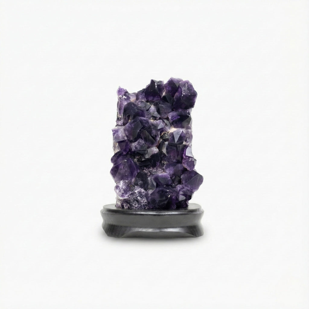 Extra African Amethyst Druzy on Dark Wood Base 4.067 kg