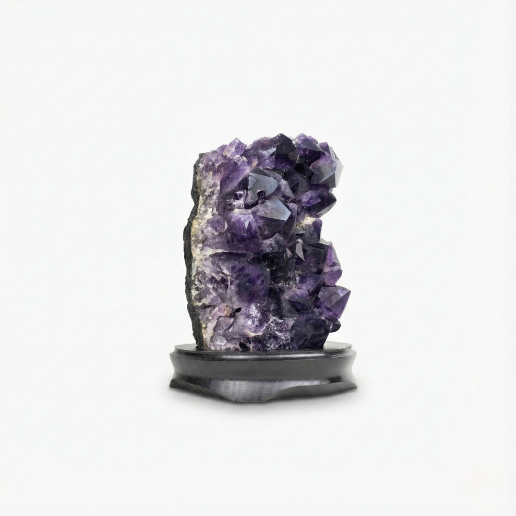 Extra African Amethyst Druzy on Dark Wood Base 4.067 kg