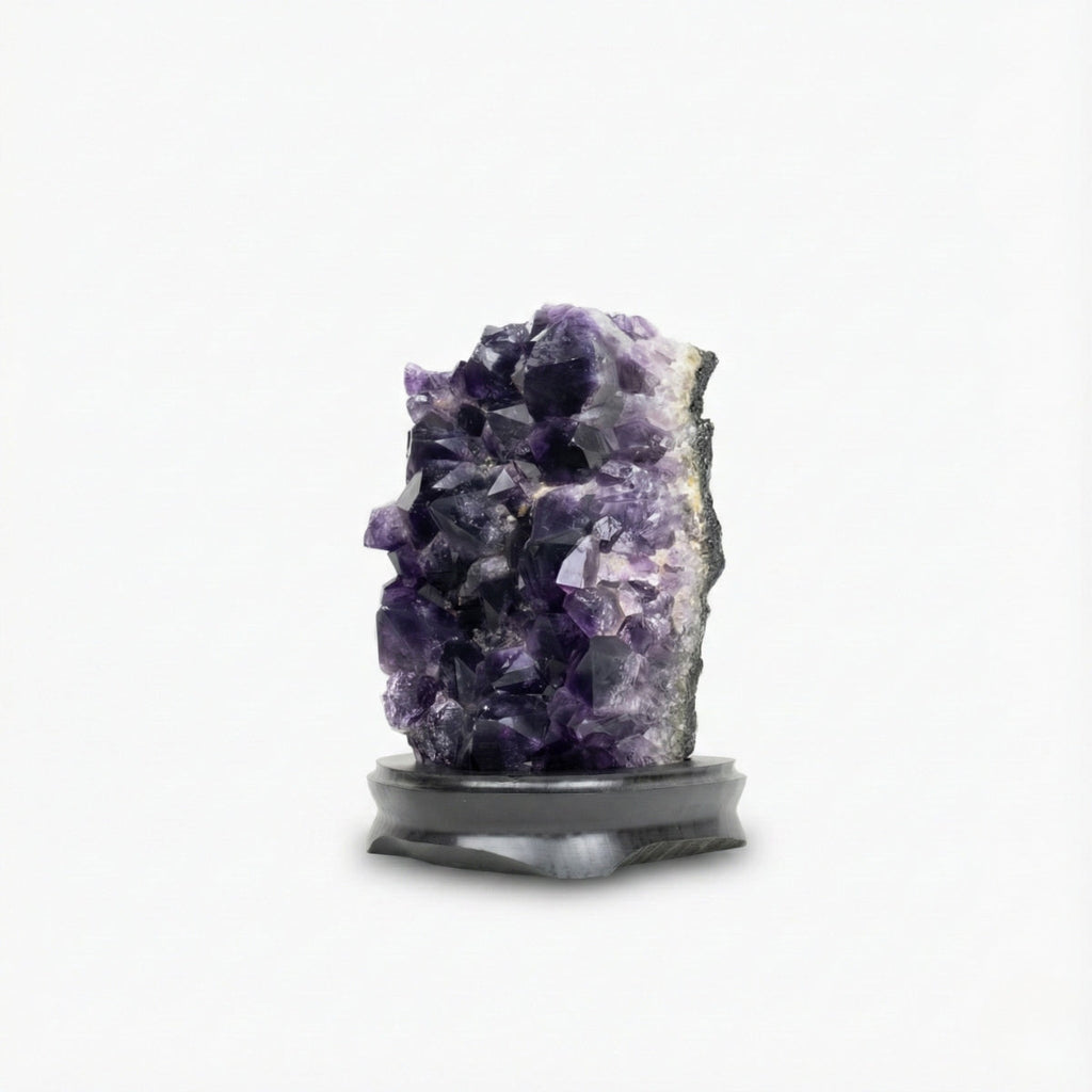 Extra African Amethyst Druzy on Dark Wood Base 4.067 kg