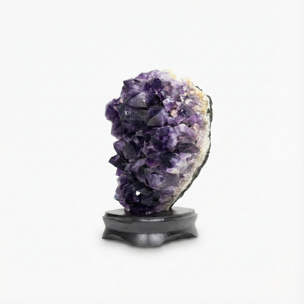 Extra African Amethyst Druzy on Dark Wood Base 4.073 kg
