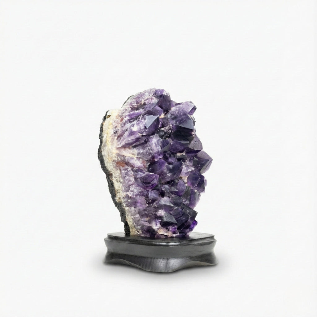 Extra African Amethyst Druzy on Dark Wood Base 4.073 kg