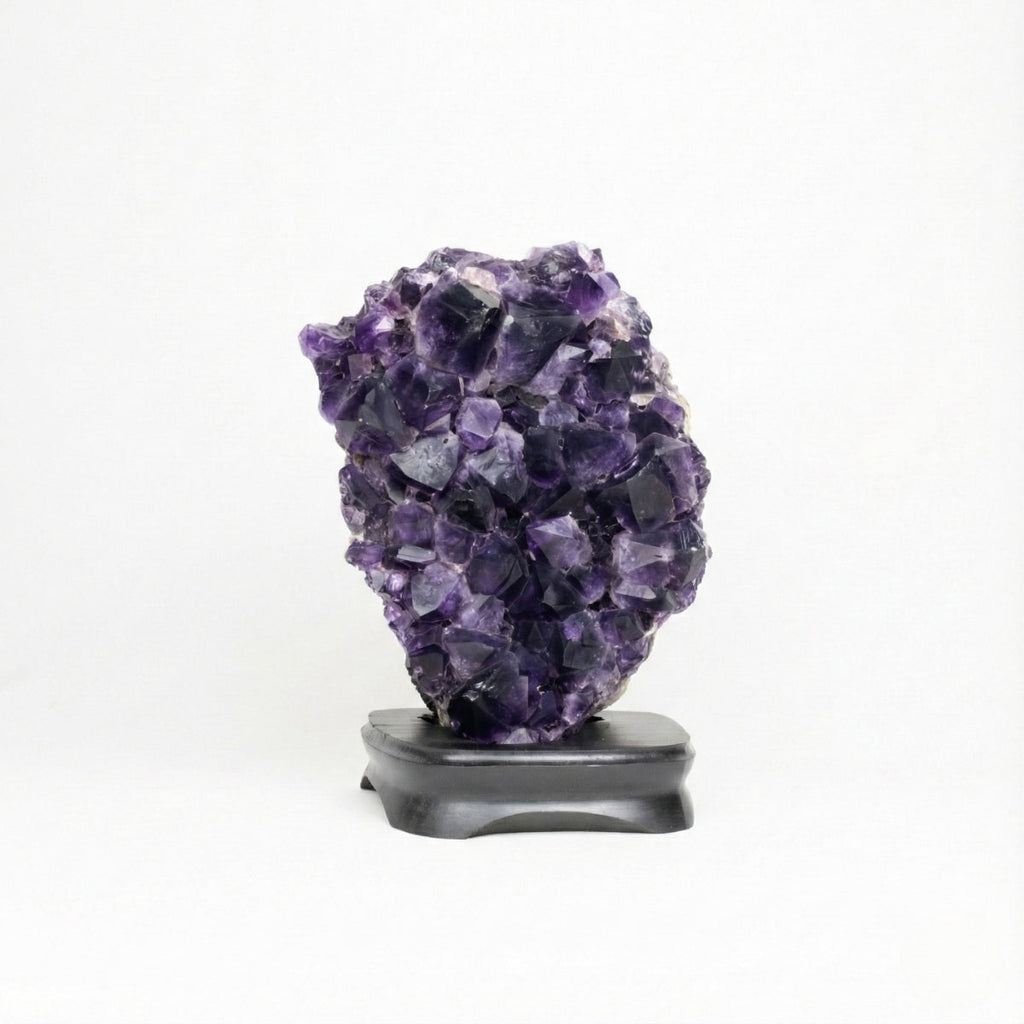 Extra African Amethyst Druzy on Dark Wood Base 5.717 kg