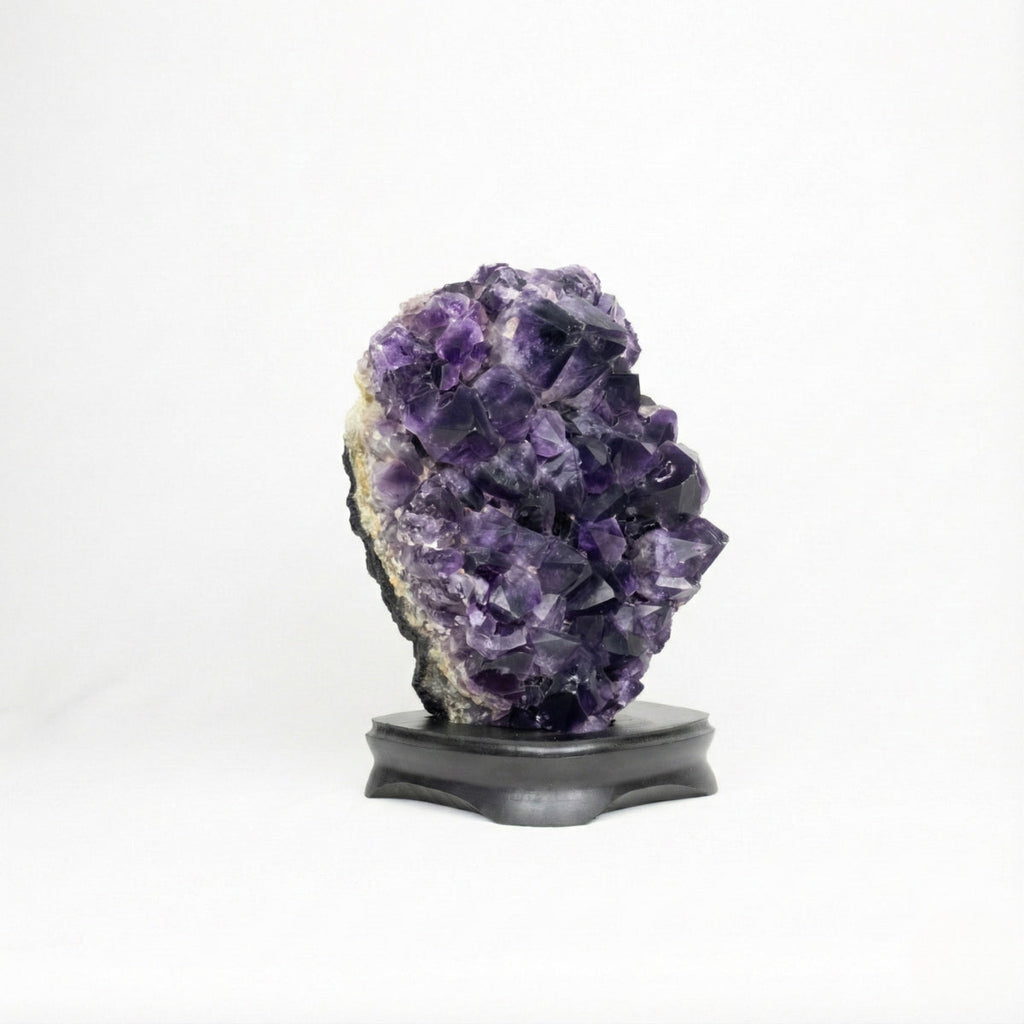 Extra African Amethyst Druzy on Dark Wood Base 5.717 kg