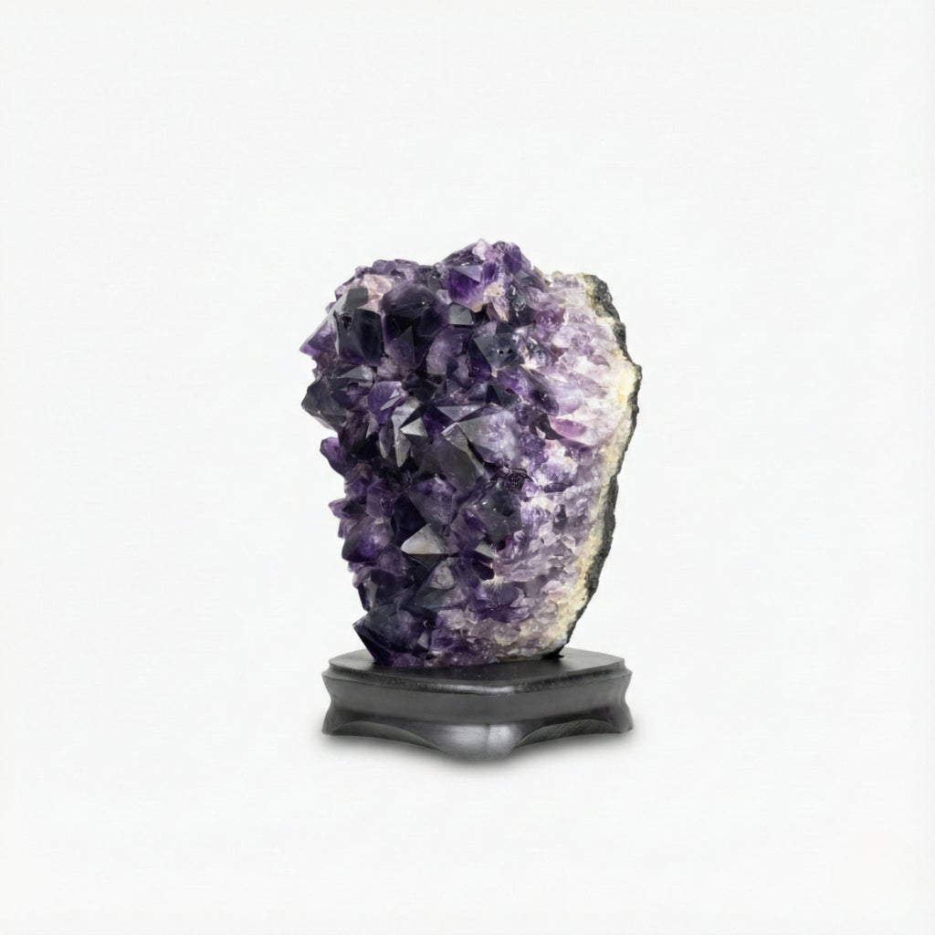 Extra African Amethyst Druzy on Dark Wood Base 5.717 kg