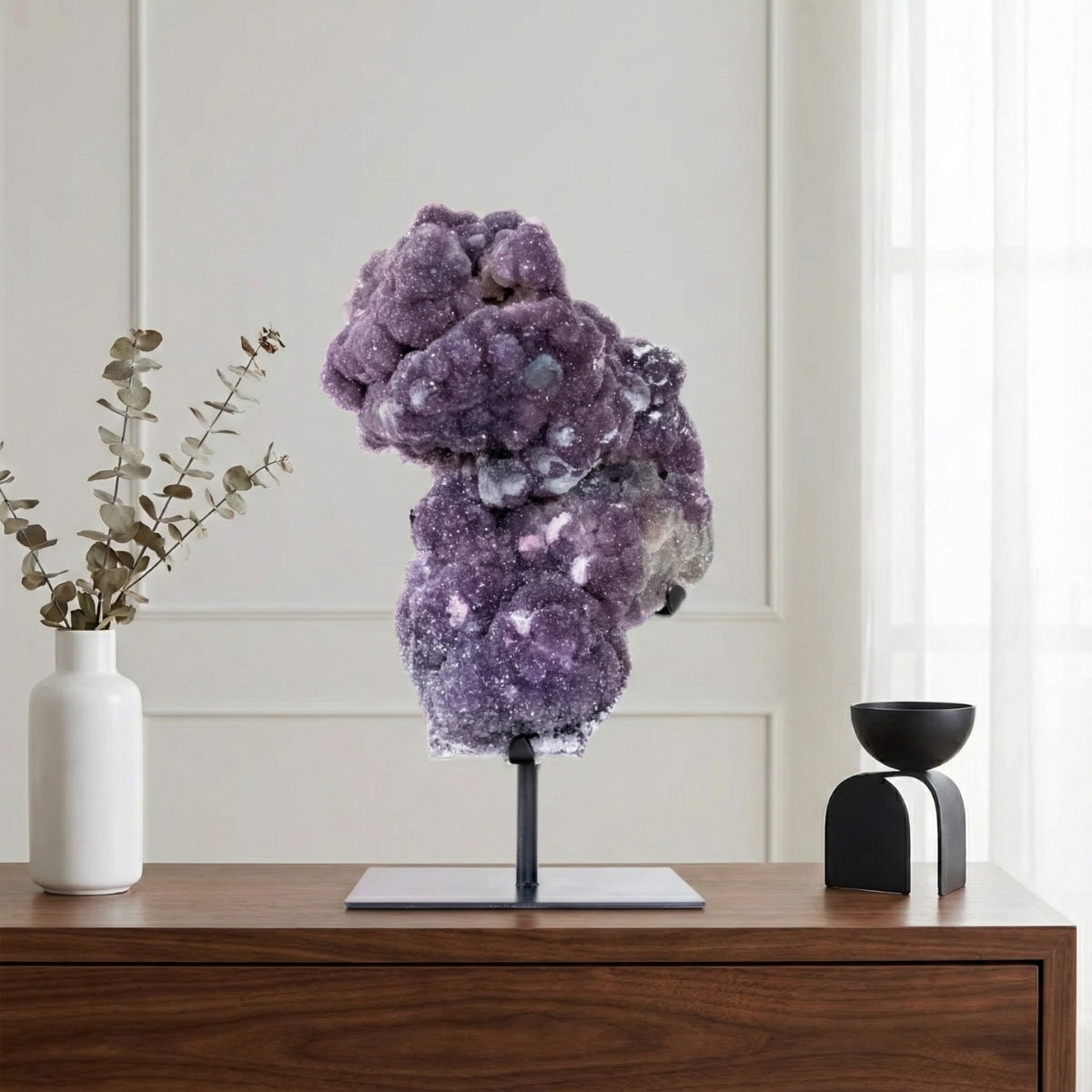 Sparkling Amethyst Druzy (Rare Formation) on Black Metal Base 9.750 kg