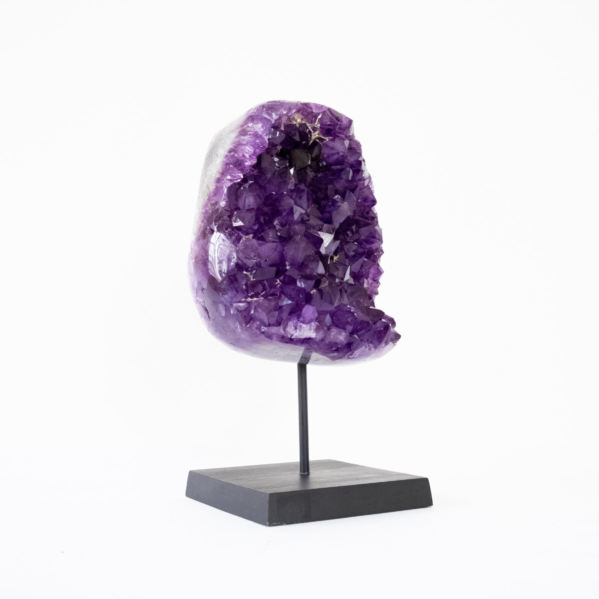 Extra Amethyst Druzy Polished Edge on Black Wood Base 3.485 kg