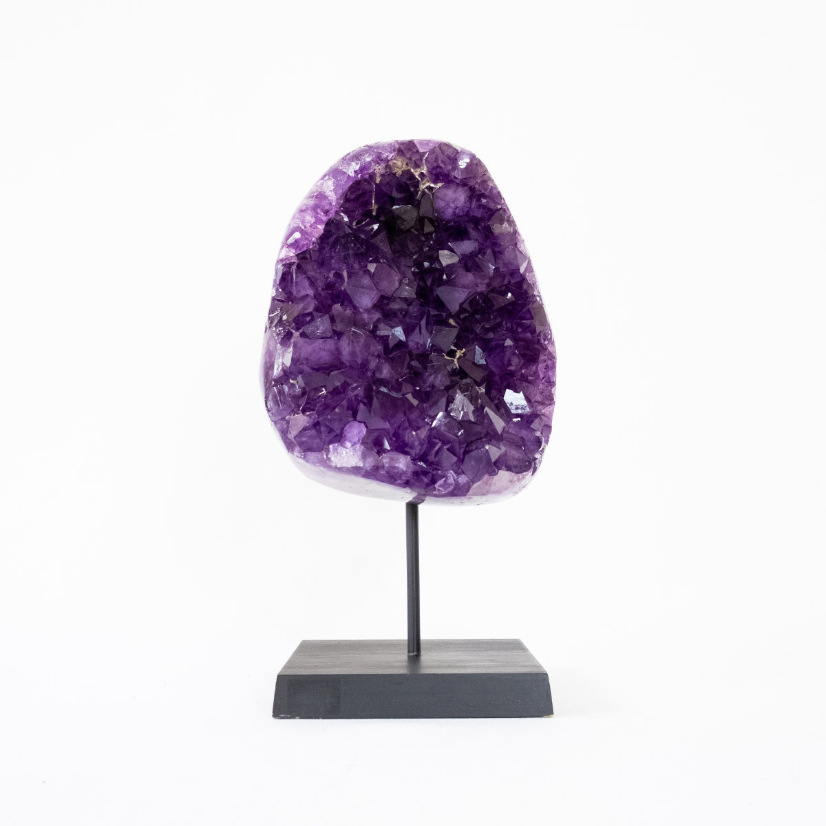 Extra Amethyst Druzy Polished Edge on Black Wood Base 3.485 kg