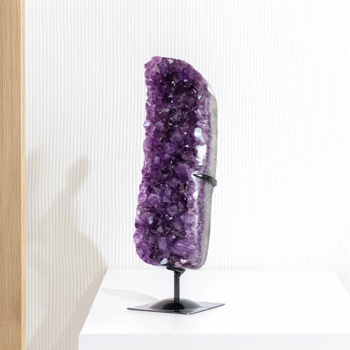 Extra Amethyst Druze Polished Edge on Black Metal Base 9.100 kg