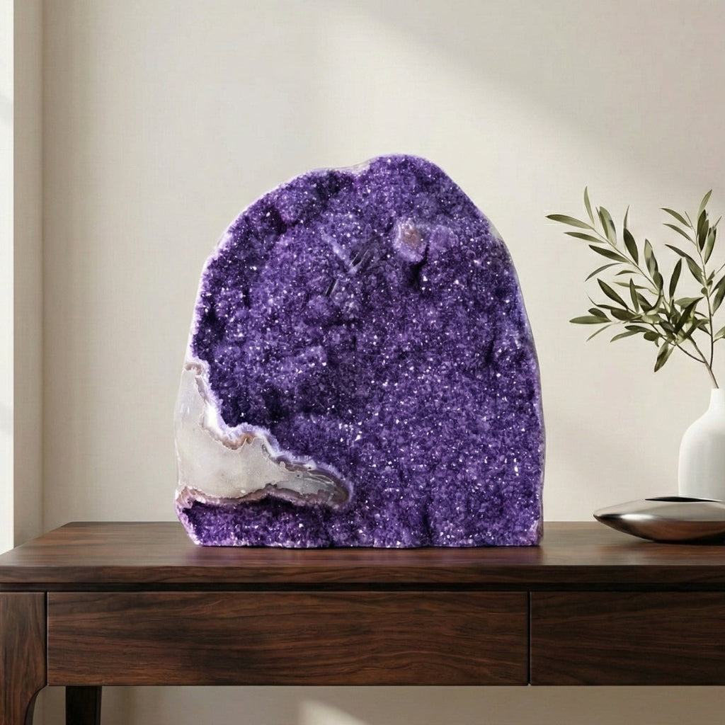Extra Uruguayan Amethyst Druzy Semi-Polished Edge 40.250 kg