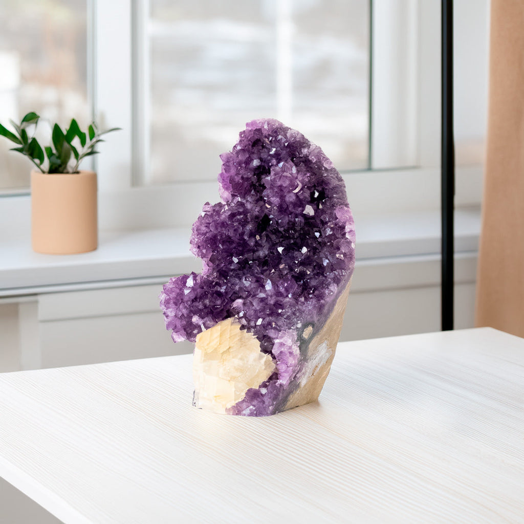 Extra Uruguayan Amethyst Druzy with Crystallized Calcite Inclusion 2.825 kg