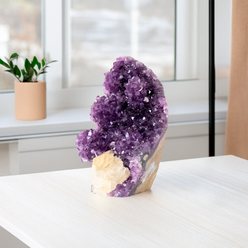 Extra Uruguayan Amethyst Druzy with Crystallized Calcite Inclusion 2.825 kg