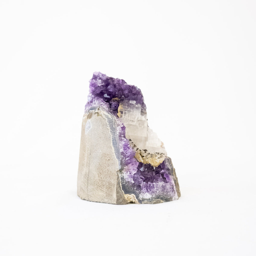 Extra Uruguayan Amethyst Druzy with Crystallized Calcite Inclusion 549 grams