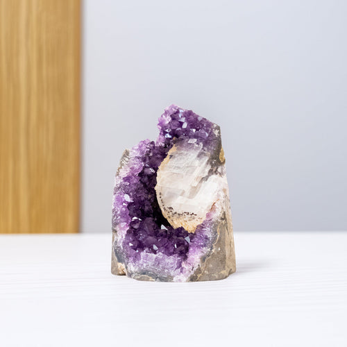 Extra Uruguayan Amethyst Druzy with Crystallized Calcite Inclusion 549 grams