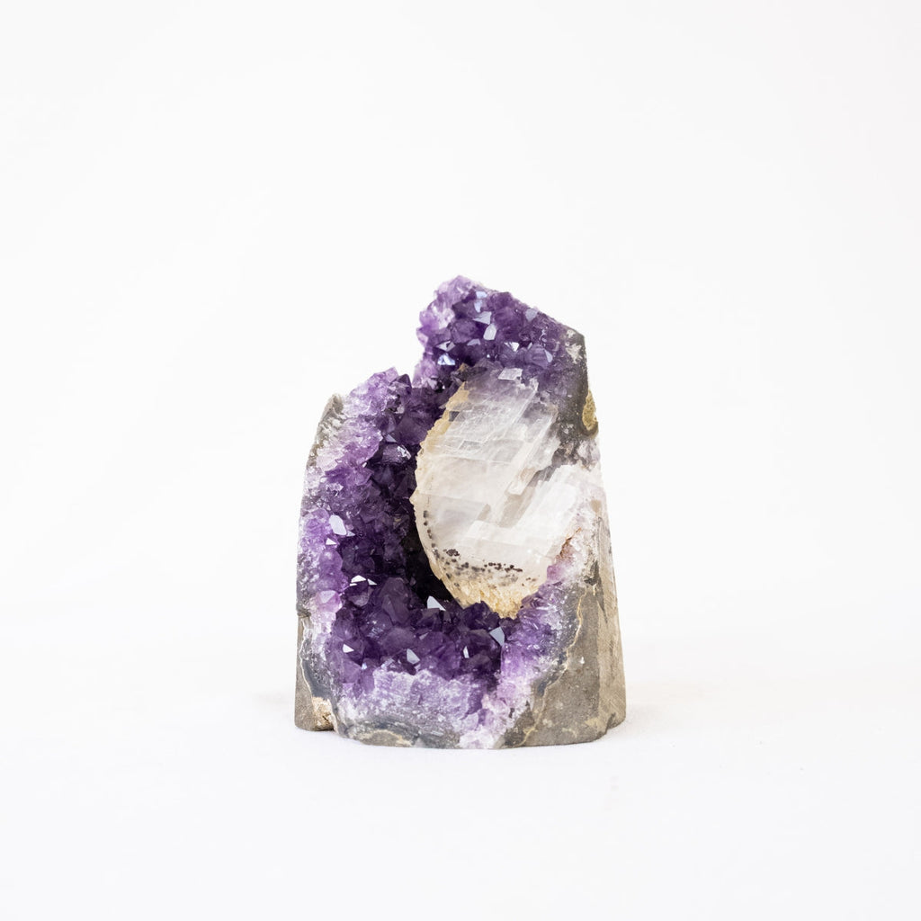 Extra Uruguayan Amethyst Druzy with Crystallized Calcite Inclusion 549 grams