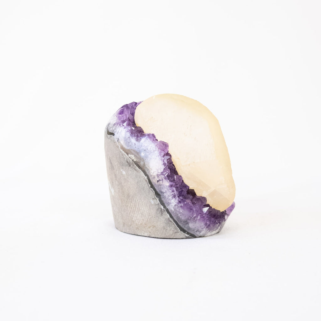 Extra Uruguayan Amethyst Druzy with Crystallized Calcite Inclusion 876 grams