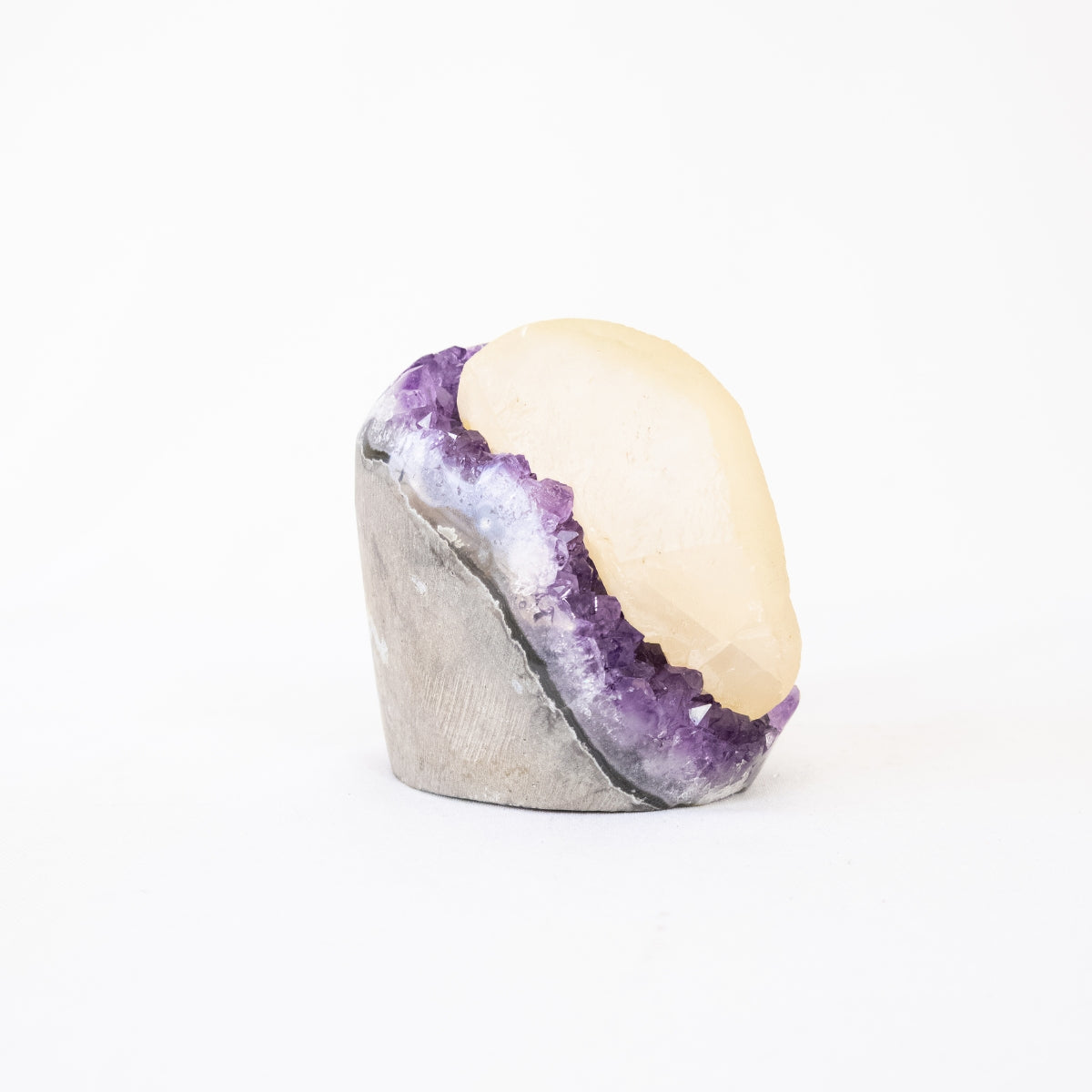 Extra Uruguayan Amethyst Druzy with Crystallized Calcite Inclusion 876 grams