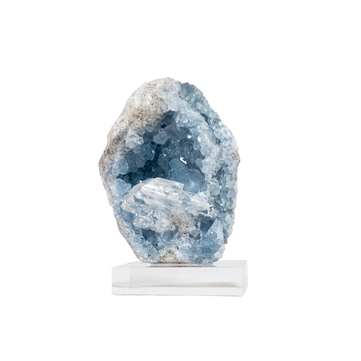 Clinozoisite Stone in Matrix (Imported) - on Acrylic Base (Collection) Rare 39 grams