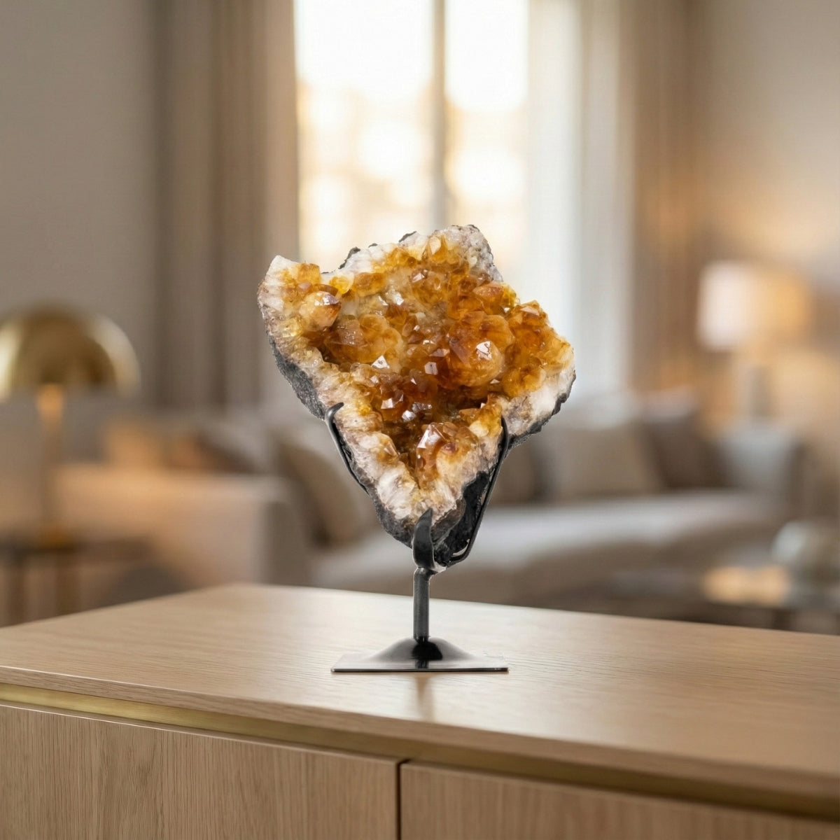 Extra Citrine Druzy on Black Metal Base 2.998 kg