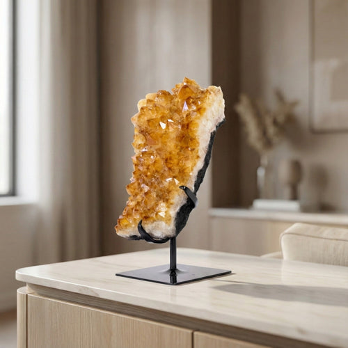 Extra Citrine Druzy on Black Metal Base 4.315 kg