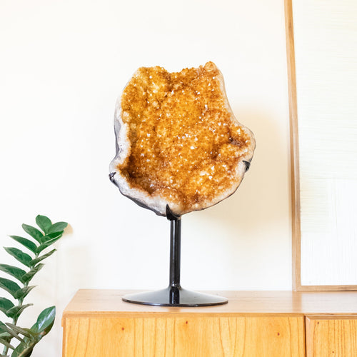 Large Citrine Druzy on Metal Base 18.800 kg